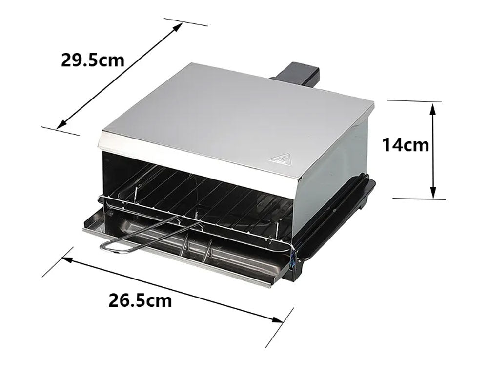 Grătar pentru petreceri SAPIR SP 1015 PGS, 800W, Mâner și grătar detașabile, Tavă pentru grăsime, Inox