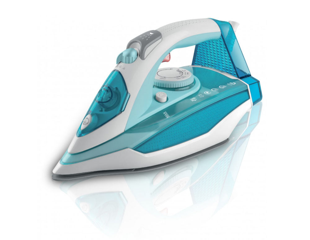 Fier de călcat cu abur ZEPHYR ZP 1050 DC, 2800W, 300 ml, 40 g/min, Talpă ceramică, Autocurățare, Călcare verticală, Turcoaz/alb