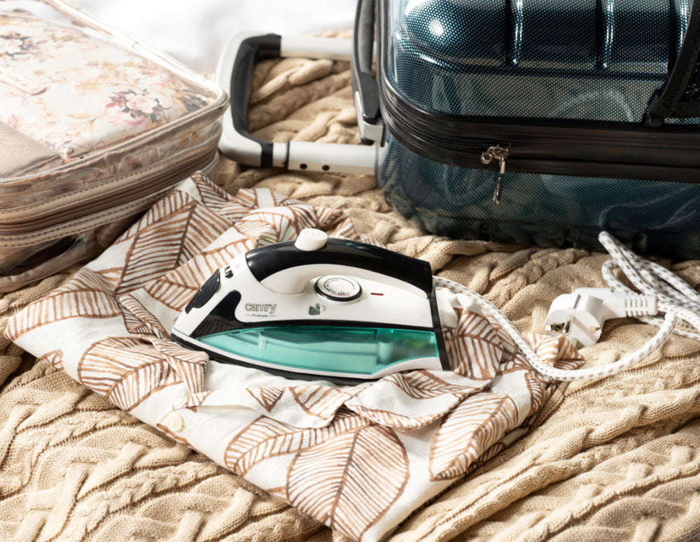 Fier de călcat de călătorie CAMRY CR-5024 1500 W cu abur, Placă de călcat antiaderentă