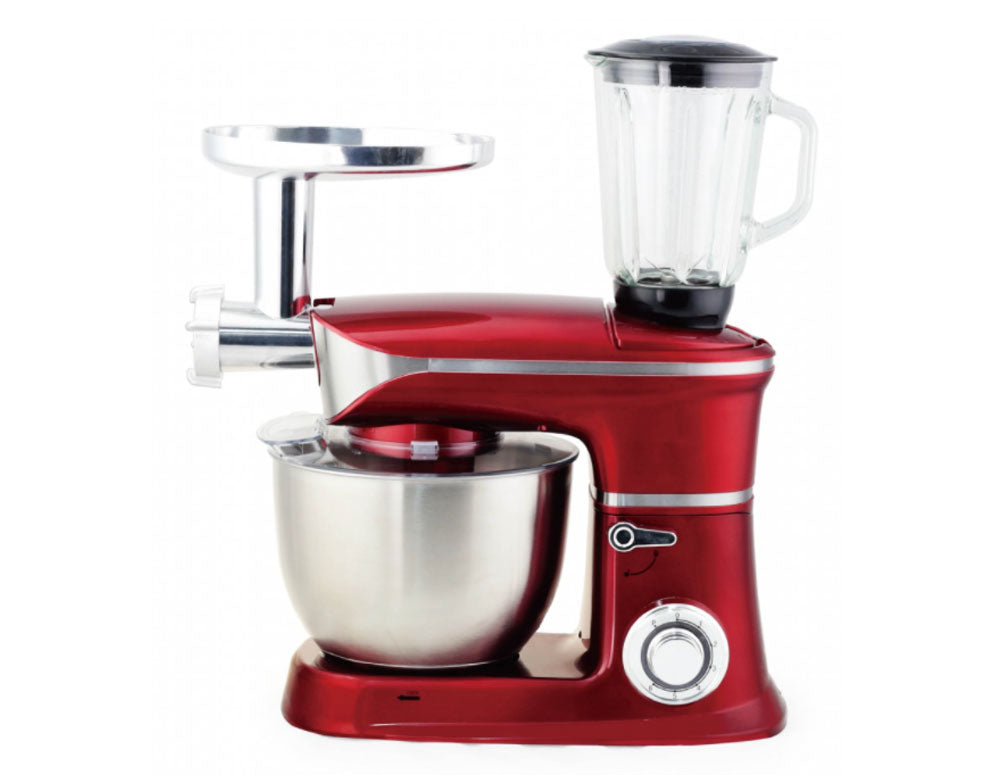 Robot de bucătărie 3 în 1 ZEPHYR ZP 1115 QBM, 1900W, 6,5 litri, Blender, Mixer, Mașină de tocat carne, Roșu