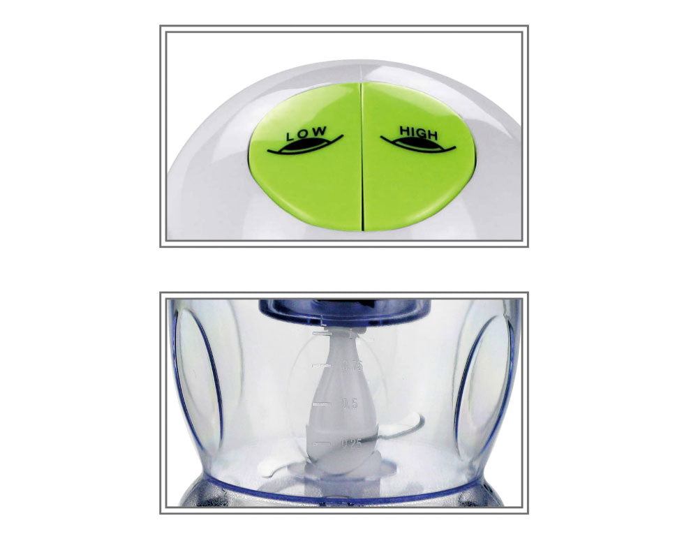 Tocător/tăietor de legume SAPIR SP 1111 N, 400W, 1 litru, 2 viteze, Alb