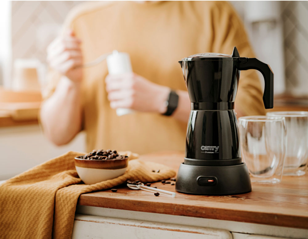 Cafetieră electrică cubaneză Camry CR 4415B, 480 W, 300 ml, 6 ore, Oprire automată, Negru