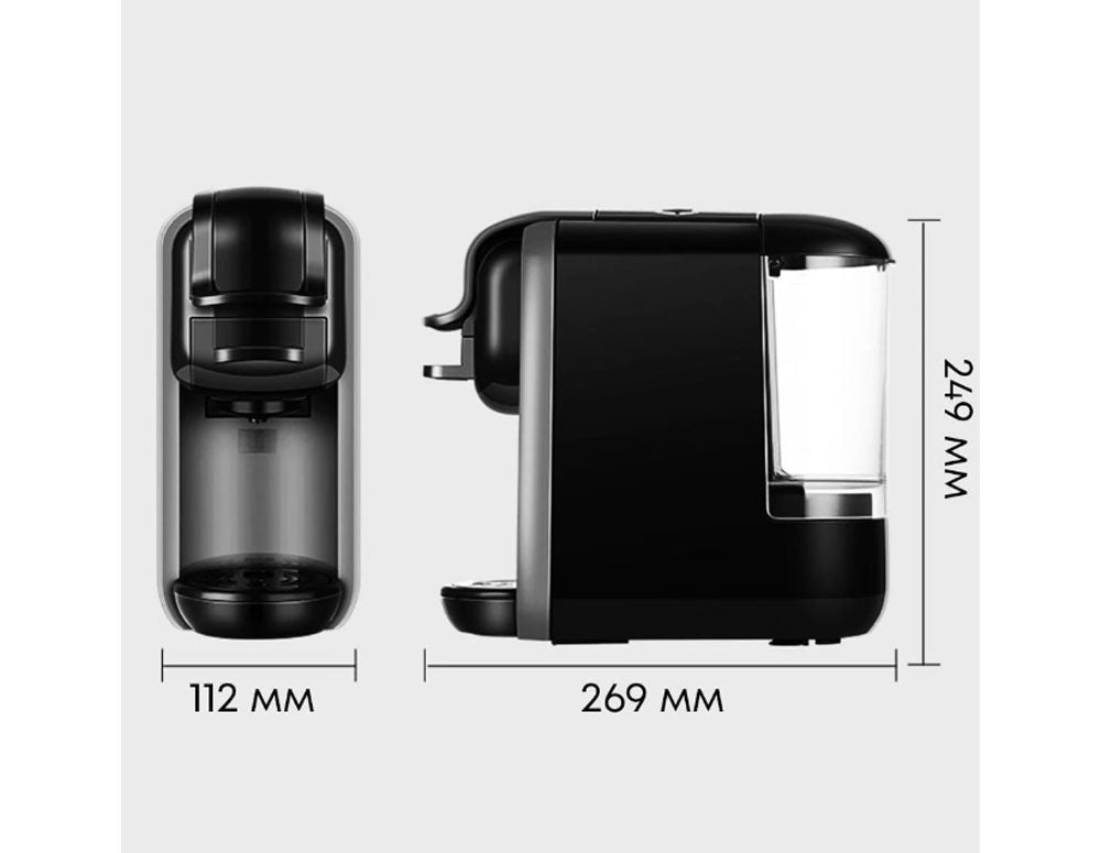 Espressor ZEPHYR ZP 1171 L, Pentru capsule și cafea măcinată 3 în 1, 1450 W, 19 bar, Negru