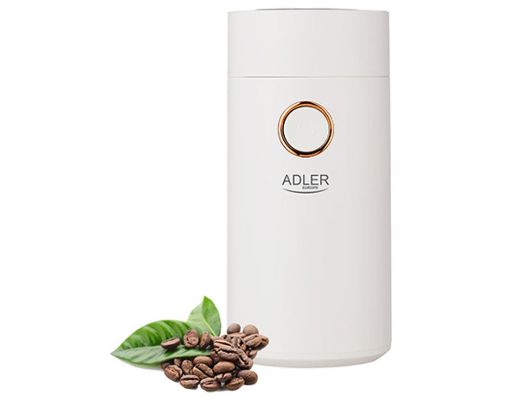 Râșniță de cafea ADLER AD 4446WG, 150W, 75 g, Capac transparent, Protecție, Alb
