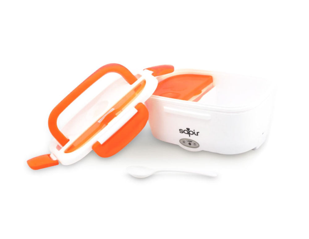 Cutie alimentară electrică auto SAPIR SP 1177 AD, 40W/12V, 1,5 litri, Două compartimente, Supapă de abur, Alb/portocaliu