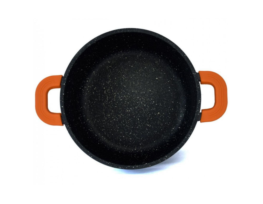 Set de oale și tigăi ZEPHYR ZP 4318 M5, 5 piese, Finisaj marmorat, Inducție, Negru