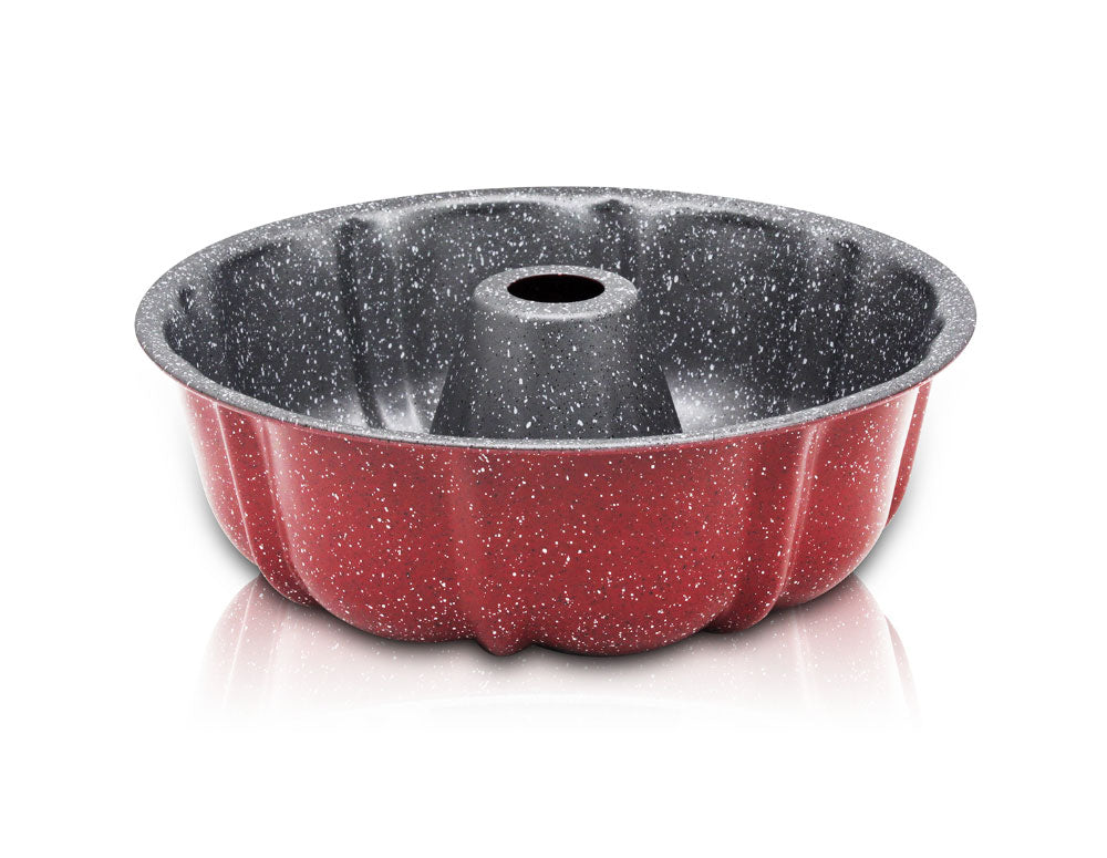 Tavă pentru tort ZEPHYR Red Passion ZP 1223 ED, 25,5 cm, acoperire marmorizată, roșu