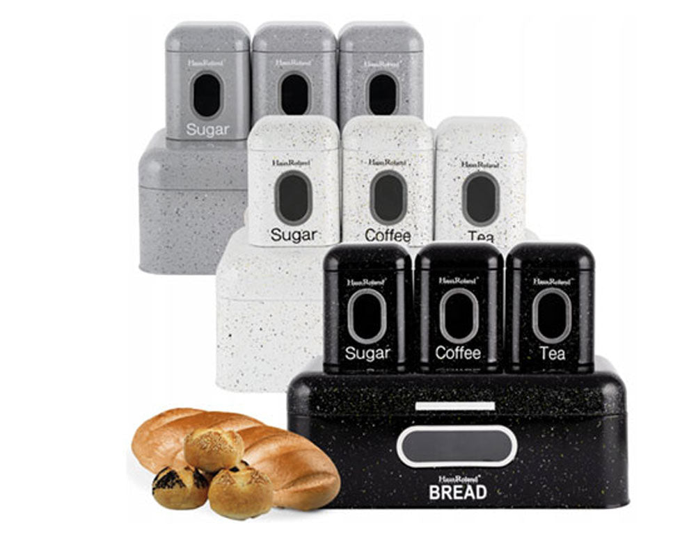 XJ-03612-4PC/HR421-1 Set cutii pentru pâine cu /ceai, cafea, zahăr/ cu culoare aleatorie