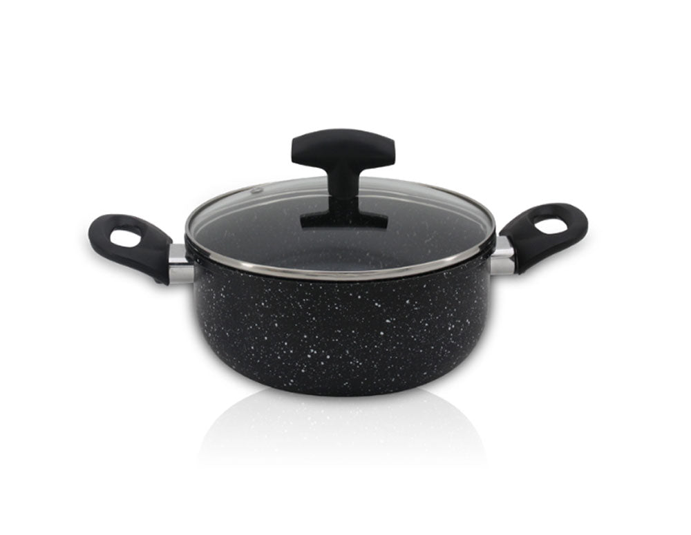 Oală SAPIR SP 1318 VM20, 2,2 l, 20x8,5 cm, acoperire cu marmură, inducție, neagră