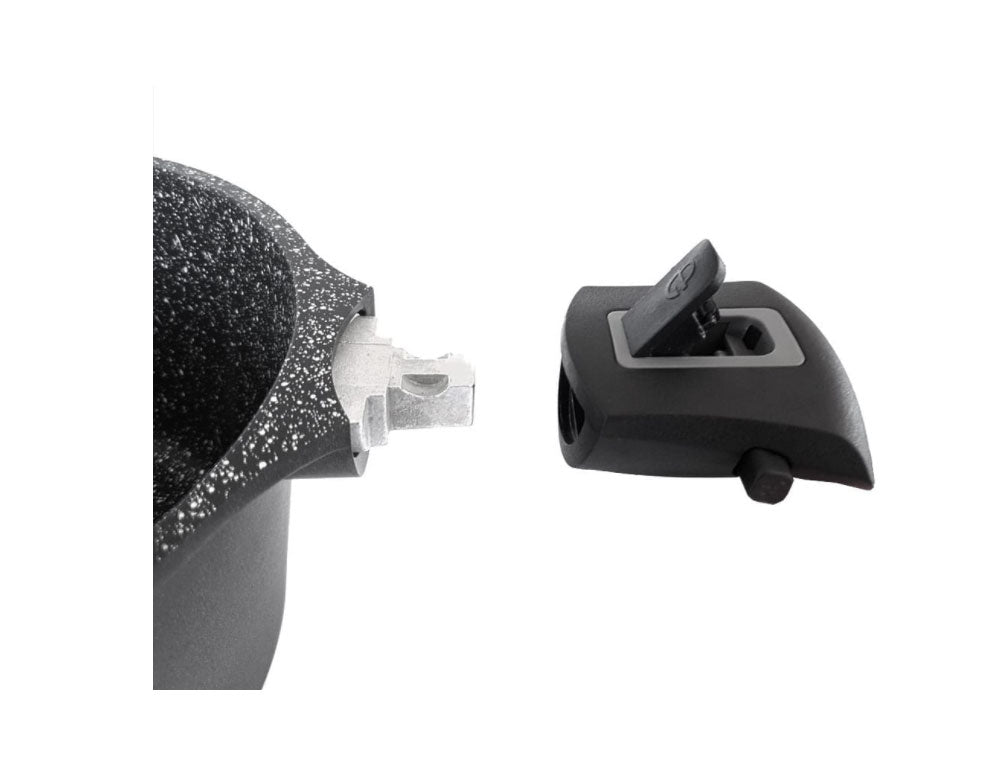 Oală cu mânere detașabile ZEPHYR ZP 4318 24NC, 4,3 litri, 24x12,5 cm, acoperire din marmură, inducție, negru