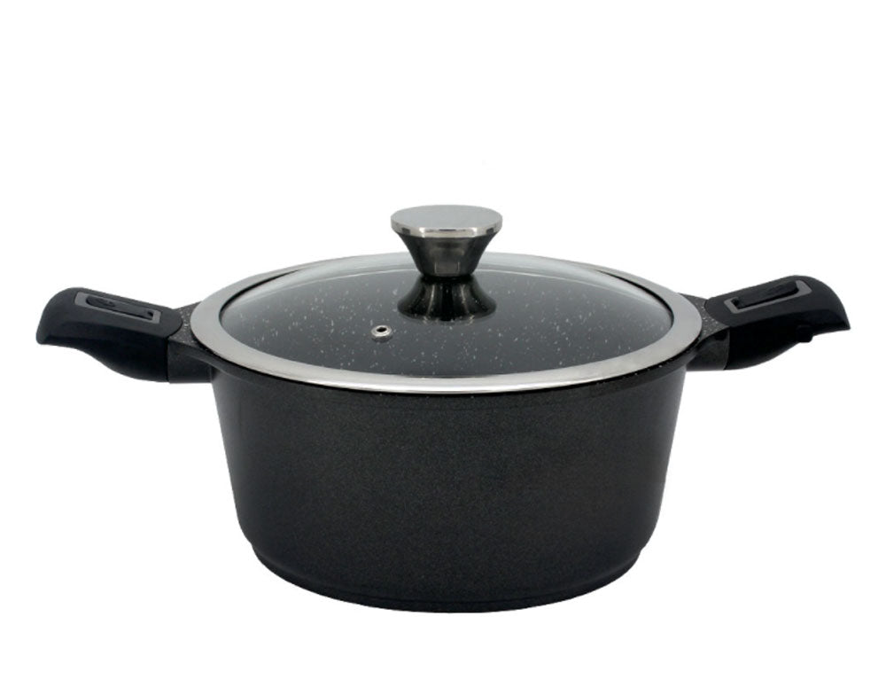 Oală cu mânere detașabile ZEPHYR ZP 4318 24NC, 4,3 litri, 24x12,5 cm, acoperire din marmură, inducție, negru