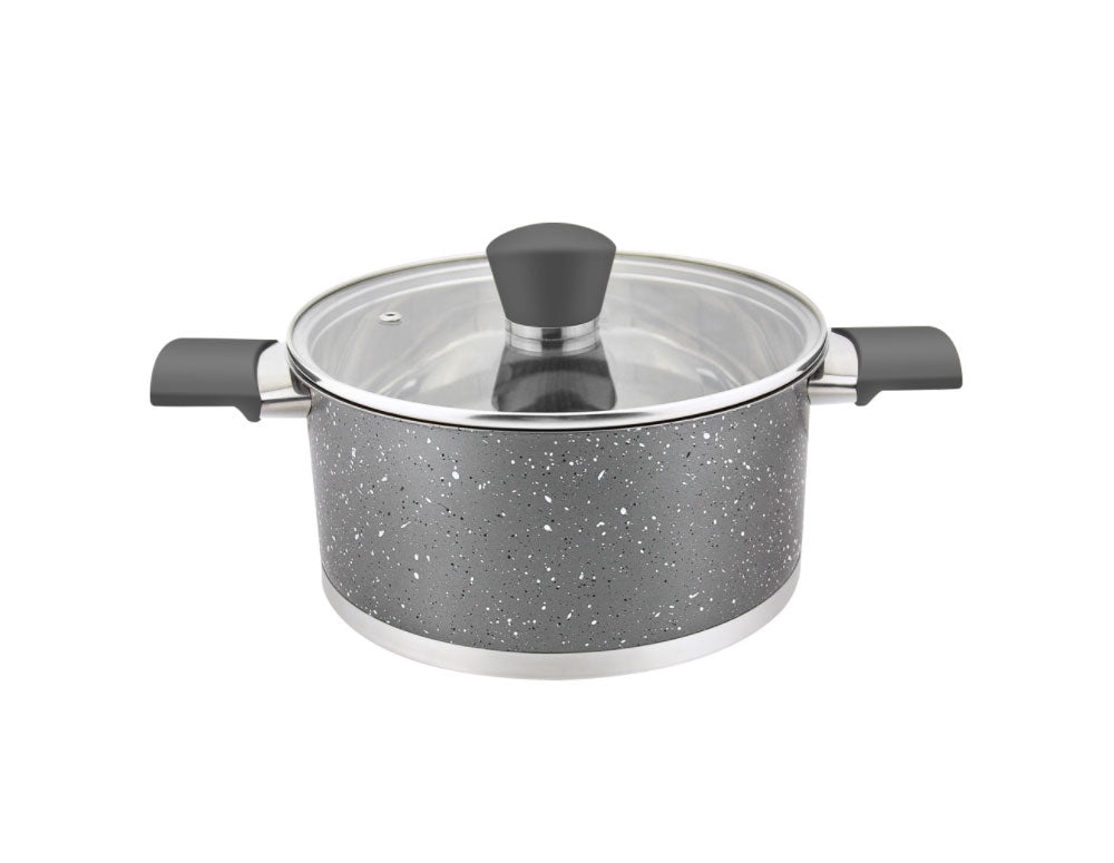 Oală cu capac ZEPHYR ZP 1210, Fund multistrat, Inox, Marmură