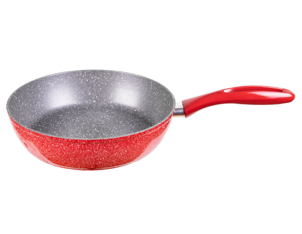 Tigaie adâncă ZEPHYR Red Passion ZP 4419 E24D, 24x6,5 cm, acoperire cu marmură, inducție, roșie