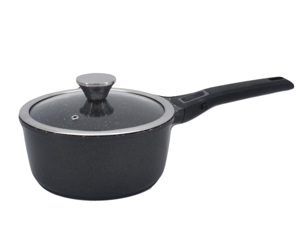 Caserolă cu mâner detașabil ZEPHYR ZP 4321 20NC, 2,5 litri, 20x9,5 cm, acoperire din marmură, inducție, negru