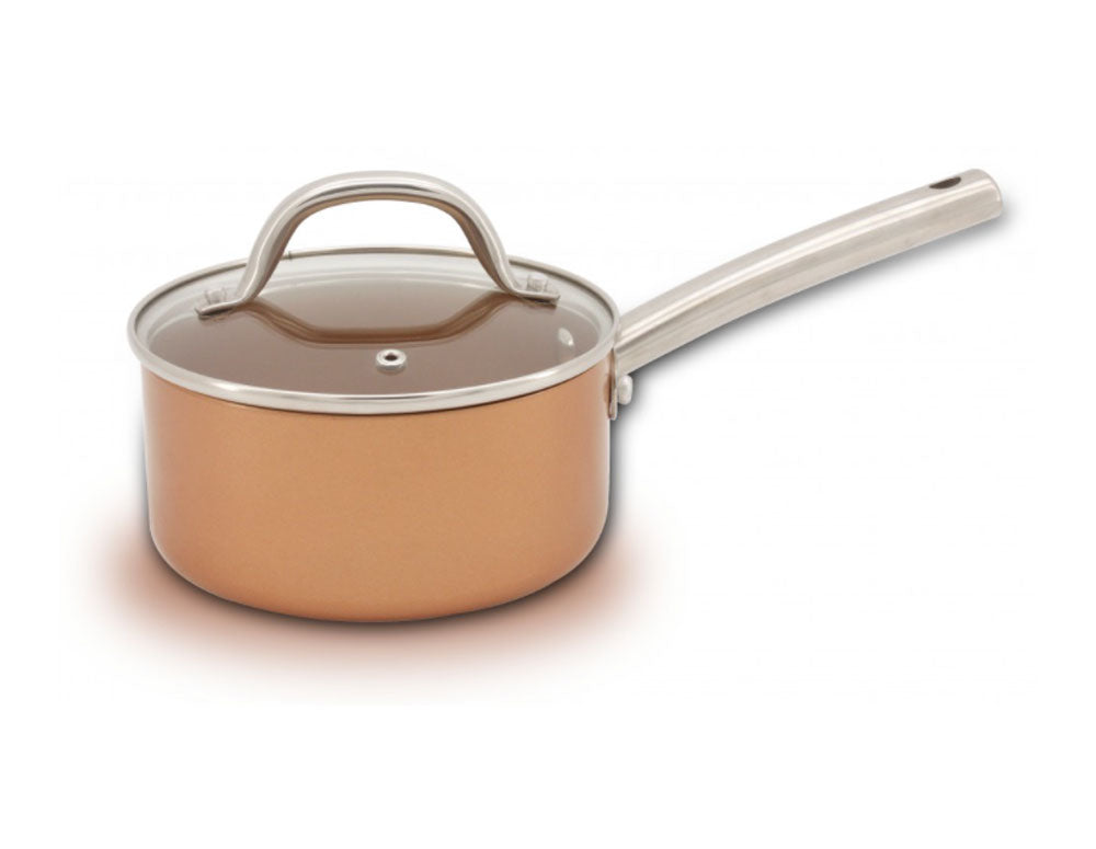 Caserolă cu capac OLIVER BROWN OB 4421 G16, 1,5 litri, 16x7,8 cm, Înveliș antiaderent, Inducție, Cupru