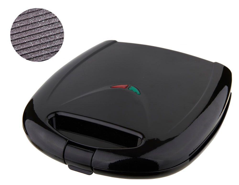 Prăjitor de sandvișuri SAPIR SP 1442 AMM, 1200W, Pentru 4 felii, Plăci de grătar din marmură, Negru