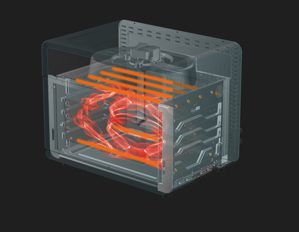 Cuptor cu aer cald multifuncțional ZEPHYR ZP 1441 V Deluxe ZEPHYR, 25 litri, 1800W, 12 funcții, Temporizator, Negru