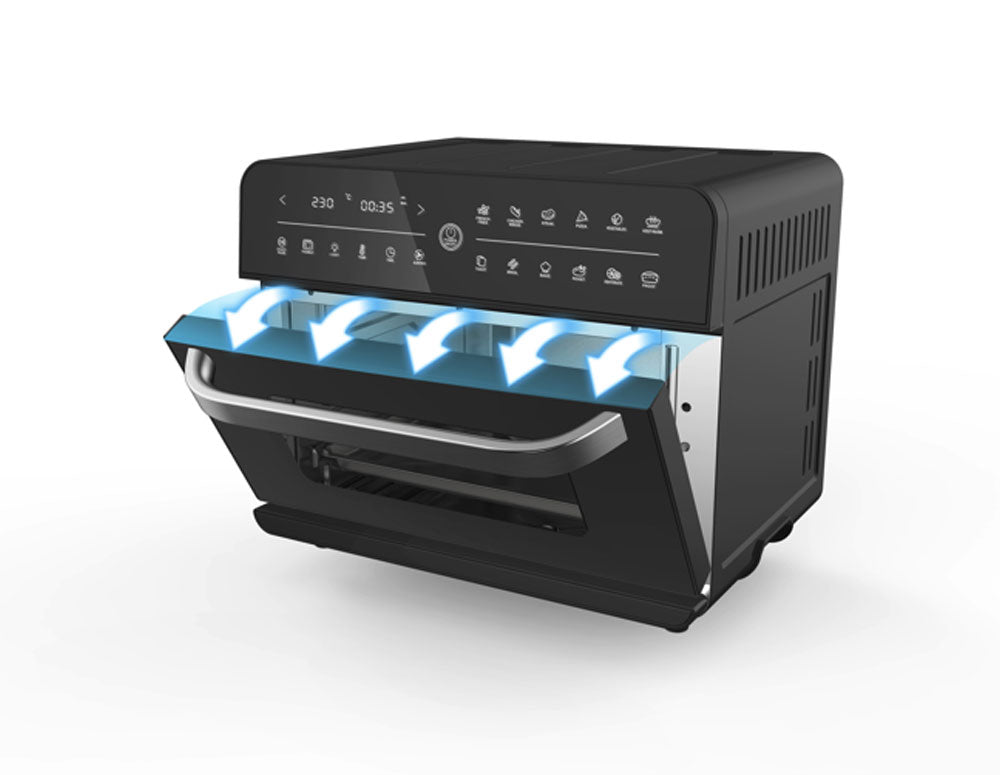 Cuptor cu aer cald multifuncțional ZEPHYR ZP 1441 V Deluxe ZEPHYR, 25 litri, 1800W, 12 funcții, Temporizator, Negru