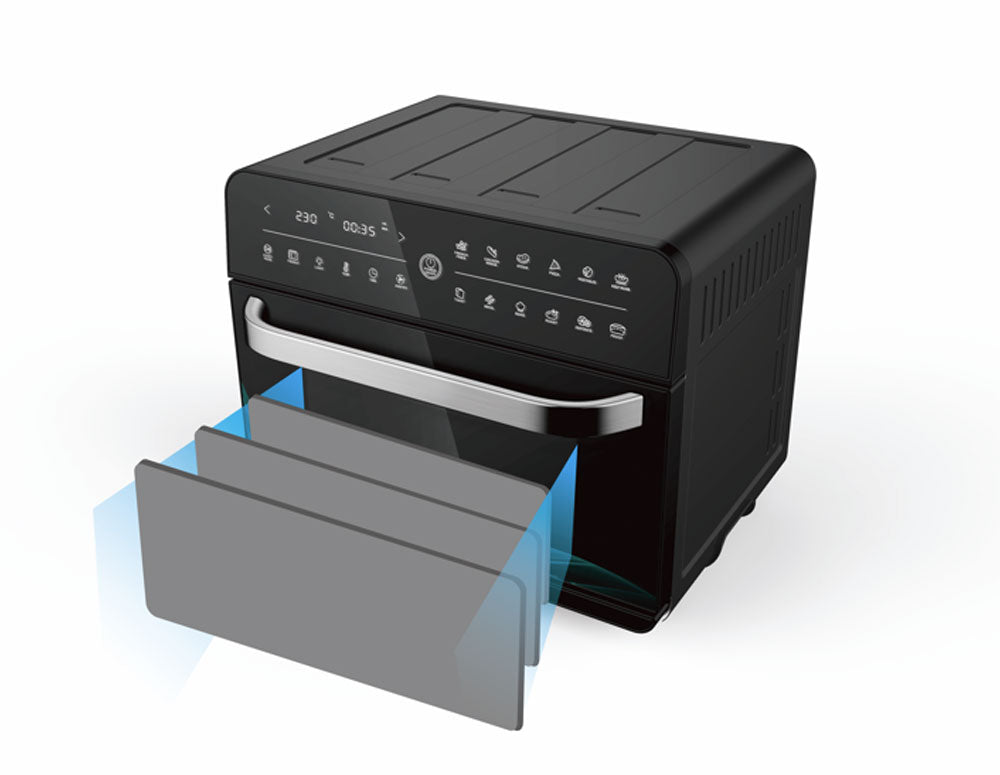 Cuptor cu aer cald multifuncțional ZEPHYR ZP 1441 V Deluxe ZEPHYR, 25 litri, 1800W, 12 funcții, Temporizator, Negru