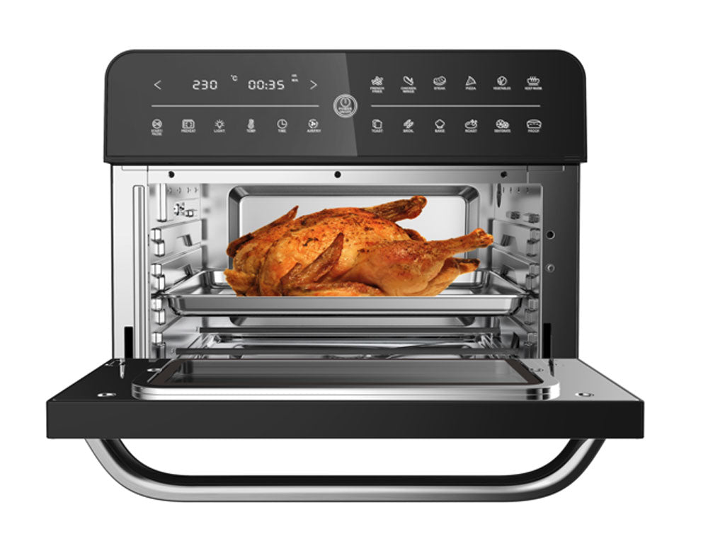 Cuptor cu aer cald multifuncțional ZEPHYR ZP 1441 V Deluxe ZEPHYR, 25 litri, 1800W, 12 funcții, Temporizator, Negru