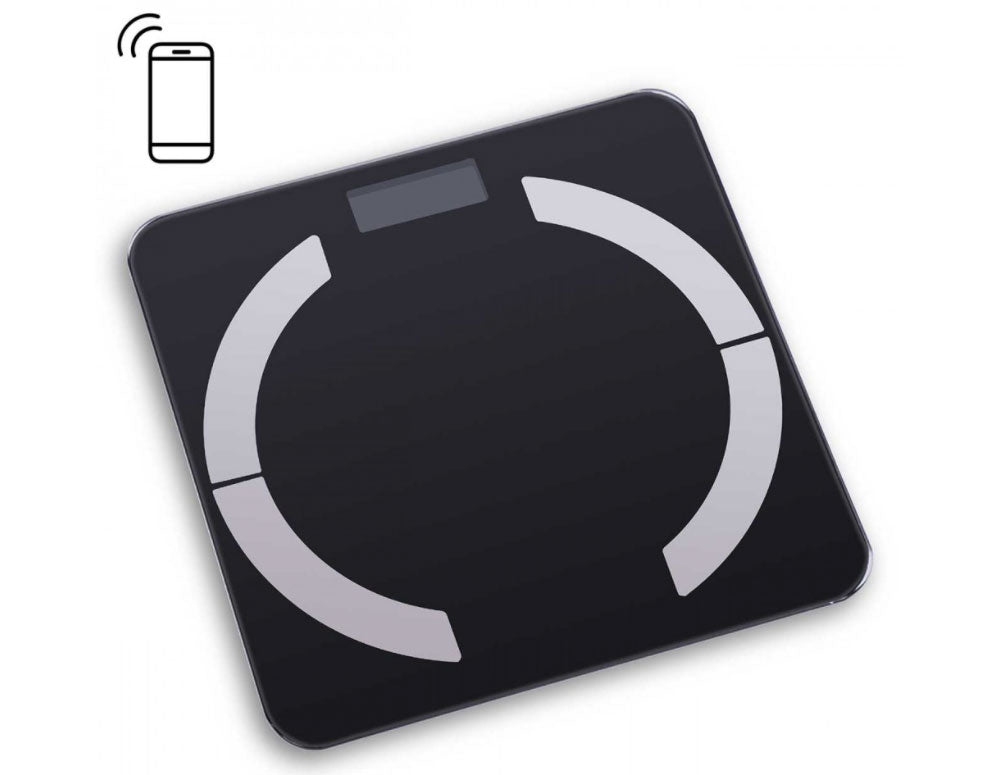 Cântar digital-analizor SAPIR SP 1650 AC, 180 kg, Măsurarea masei musculare, grăsimii, apei, oaselor și IMC-ului, Negru