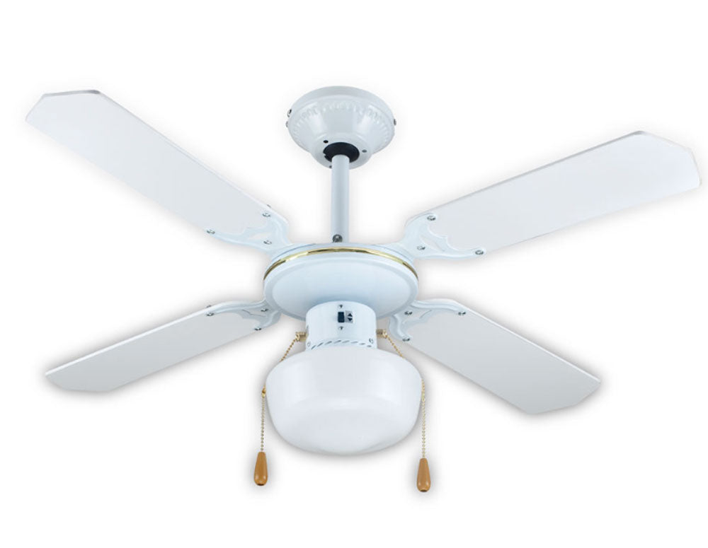 Ventilator de tavan cu 1 lampă SAPIR SP 1760 4C1L, 50W, 106 cm, 3 viteze, Rotație bidirecțională, Alb