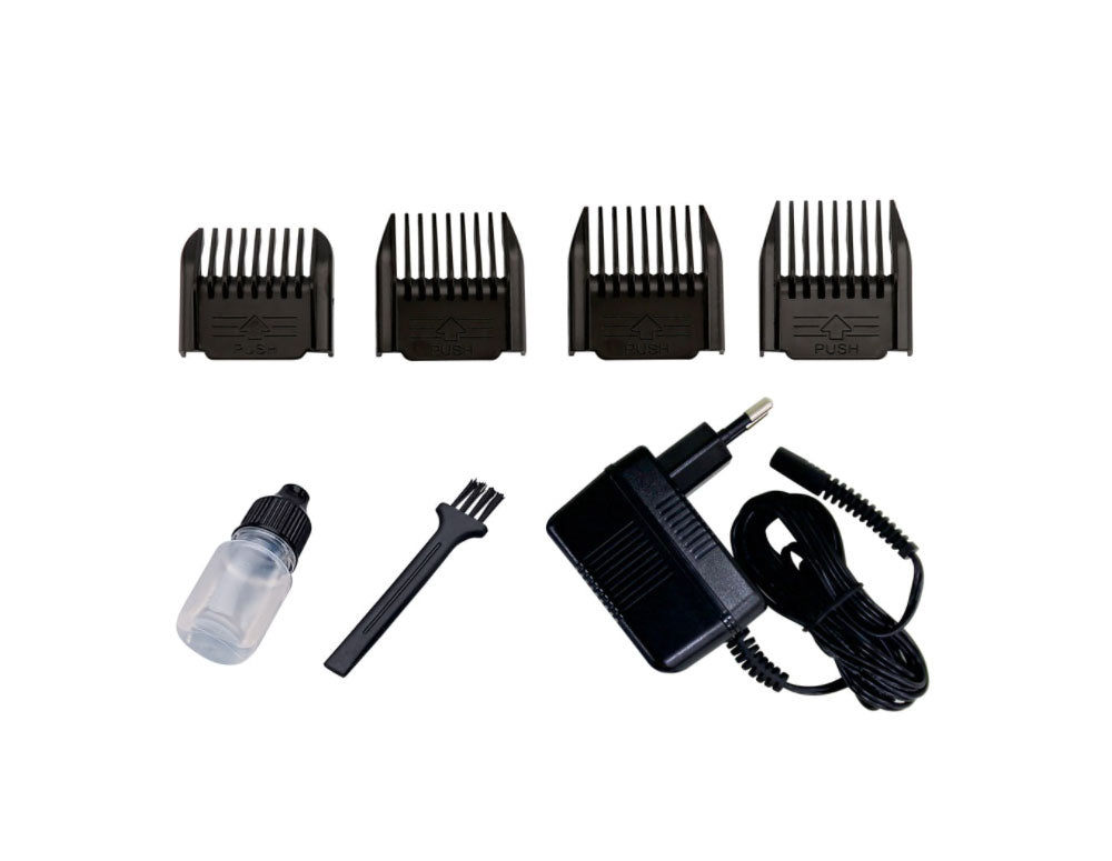 Mașină de tuns ZEPHYR ZP 1810 B, 4 accesorii, Accesorii, Fără fir, Negru/albastru