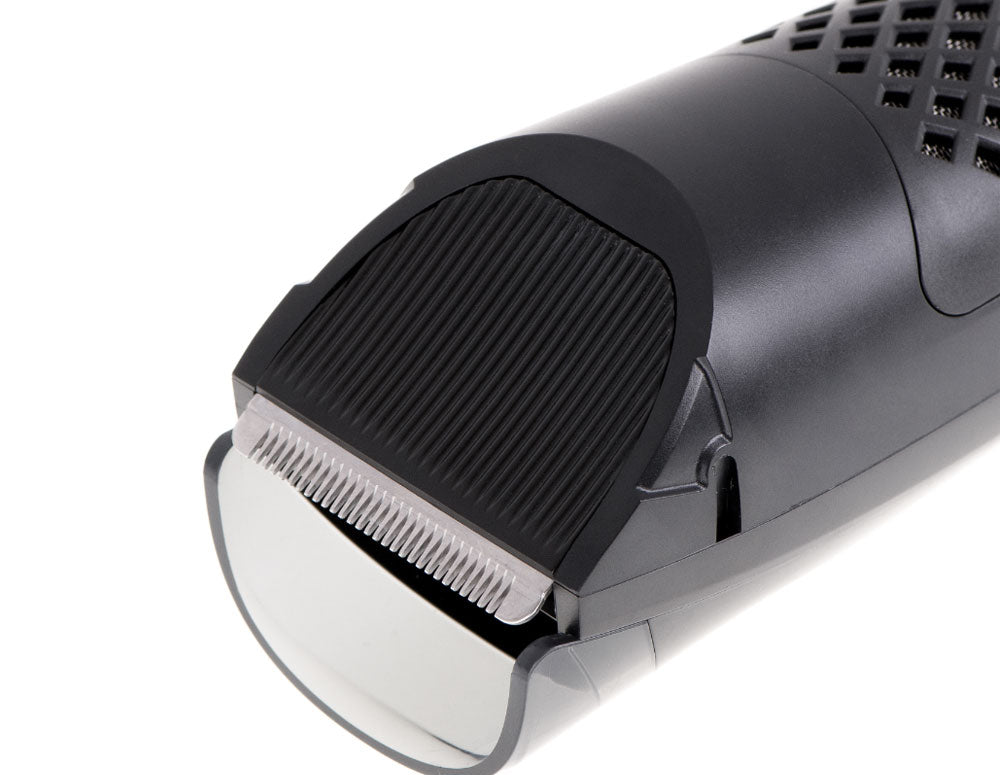 Aspirator de tuns barba Camry CR 2833, fără fir, afișaj LCD, încărcare USB, 2 accesorii, negru