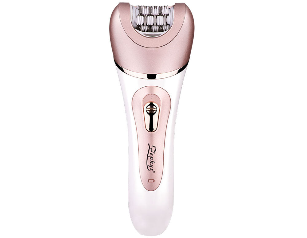 Epilator fără fir ZEPHYR ZP 1811 E, 4 în 1, 4 capete, 6 accesorii, 2 viteze, Rezistent la apă, Roz/Alb