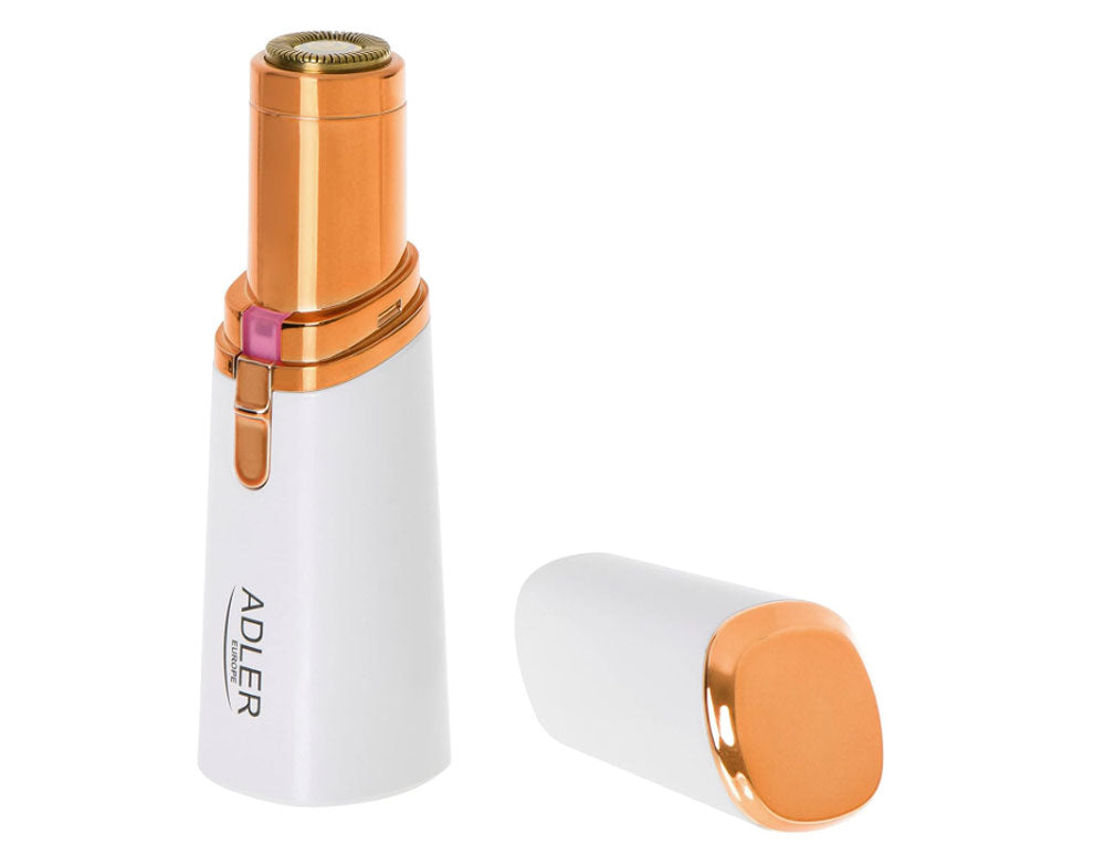 Aparat de tuns facial pentru femei ADLER AD 2939, lumină LED, fără fir, perlat/auriu