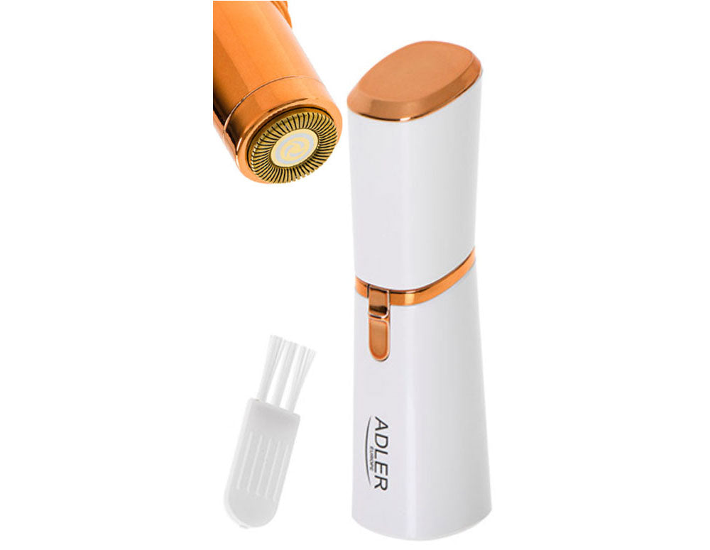 Aparat de tuns facial pentru femei ADLER AD 2939, lumină LED, fără fir, perlat/auriu