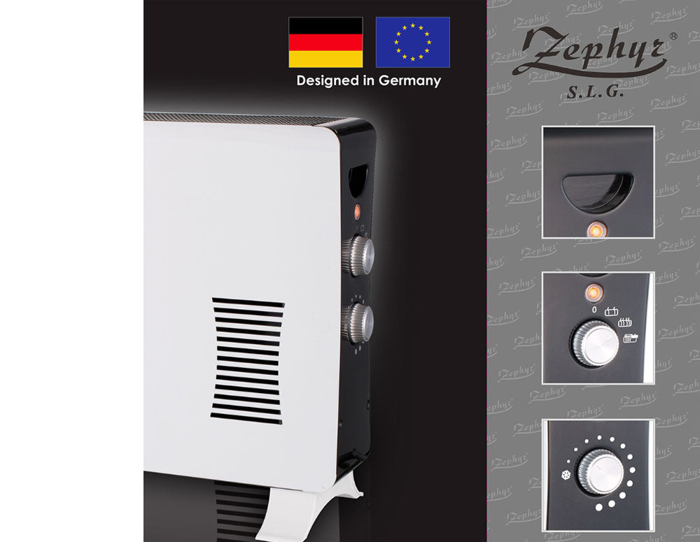 Ventiloconvector ZEPHYR ZP 1974 FT, 2000W, Ventilator turbo, Termostat, Alb