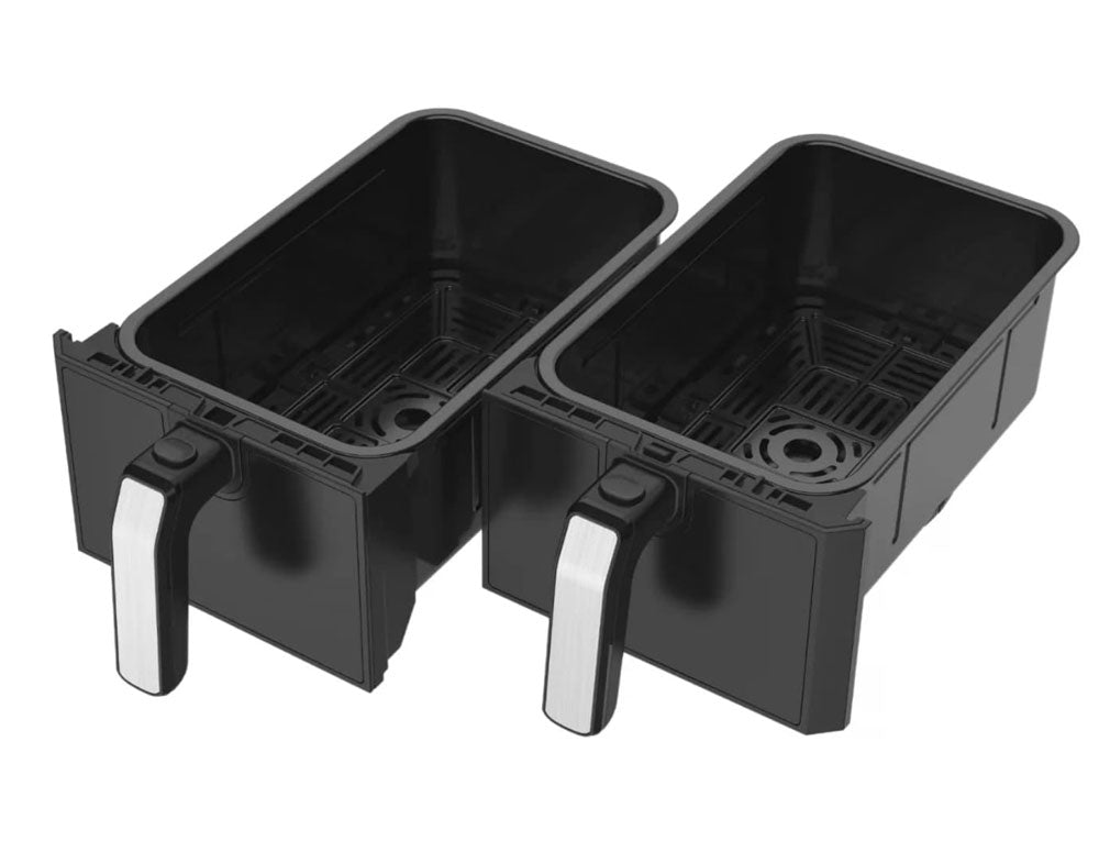 Friteuză cu aer cald JUST PERFECTO JP 1980 JL09, 1700W, 8 litri, 8 programe, Două coșuri, Placă de grătar, Negru