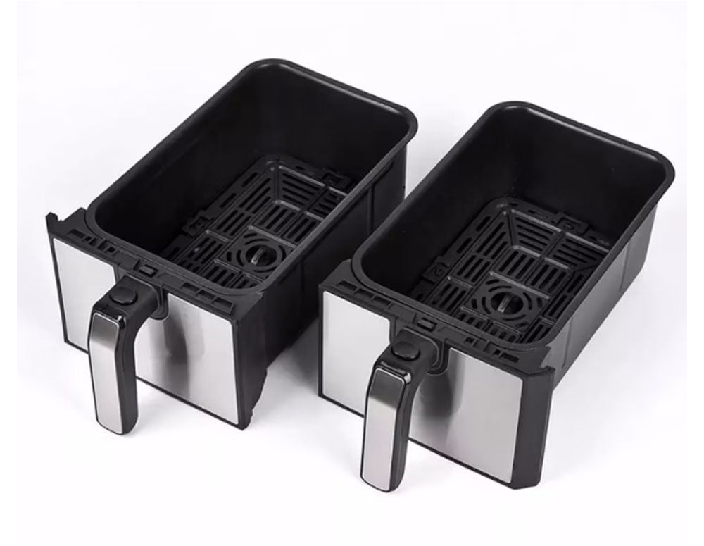 Friteuză cu aer cald JUST PERFECTO JP 1980 JL10, 1700W, 8 litri, 8 programe, Două coșuri, Negru/oțel inoxidabil