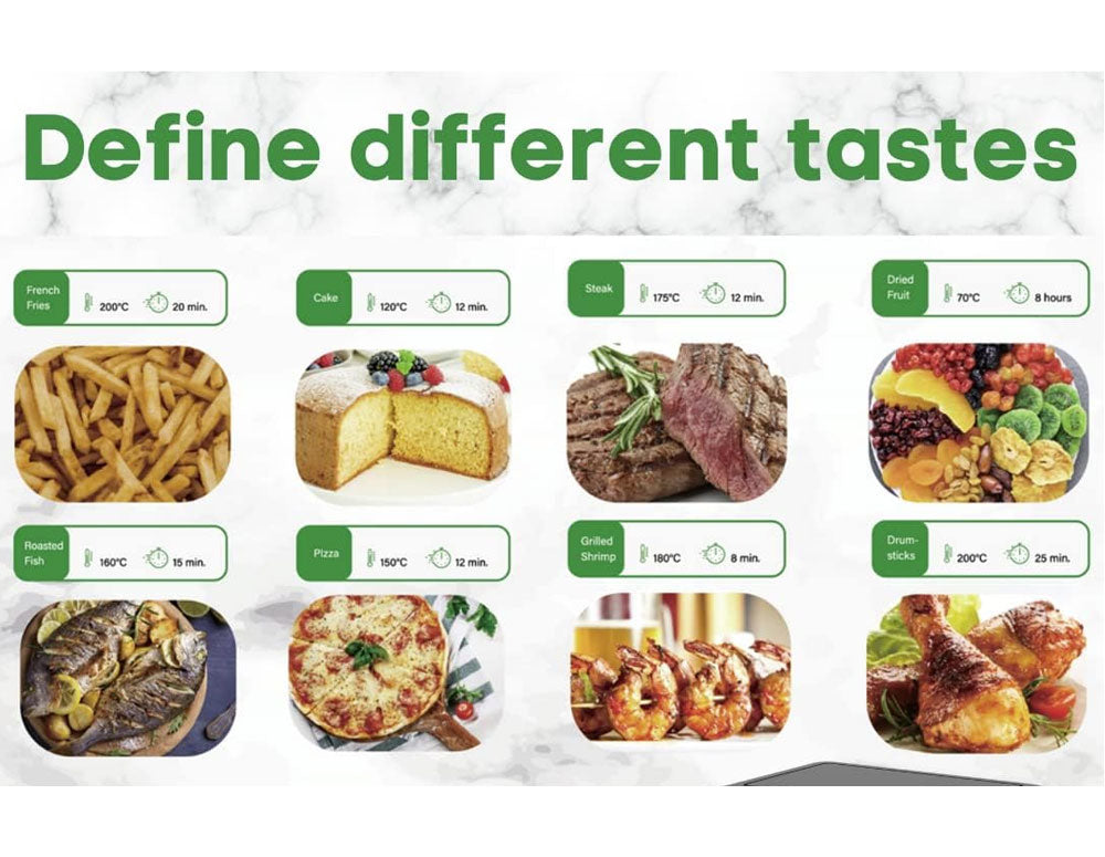 Friteuză cu aer cald JUST PERFECTO JP 1980 JL09, 1700W, 8 litri, 8 programe, Două coșuri, Placă de grătar, Negru