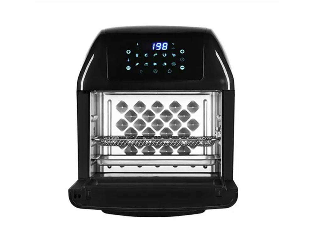 Cuptor cu aer cald multifuncțional ZEPHYR ZP 1980 AO PRO CU SPRAY DE ULEI CADOU, 1500W, 12 litri, 8 accesorii, 10 funcții, Negru