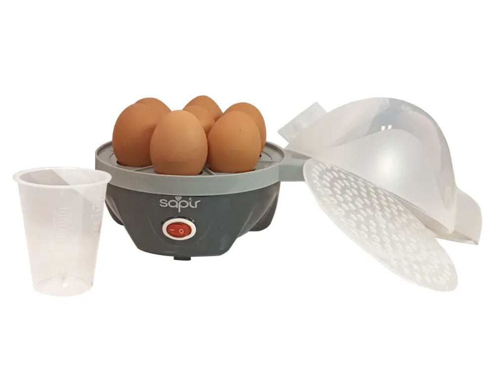 Aparat de gătit ouă SAPIR SP 1982 A, 350W, 7 ouă, accesoriu pentru aburi, negru