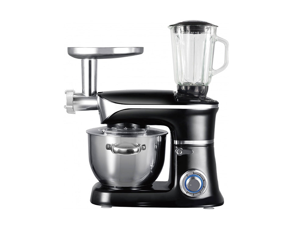 Robot de bucătărie 3 în 1 ZEPHYR ZP 1115 QBM, 1900W, 6,5 litri, Blender, Mixer, Mașină de tocat carne, Negru