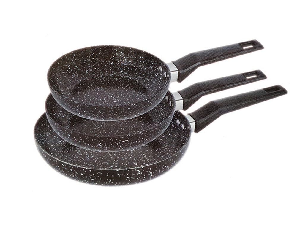 Set tigăi ZILNER ZL 7135, 3 piese, 20, 24, 28 cm, acoperire granit, inducție, negru