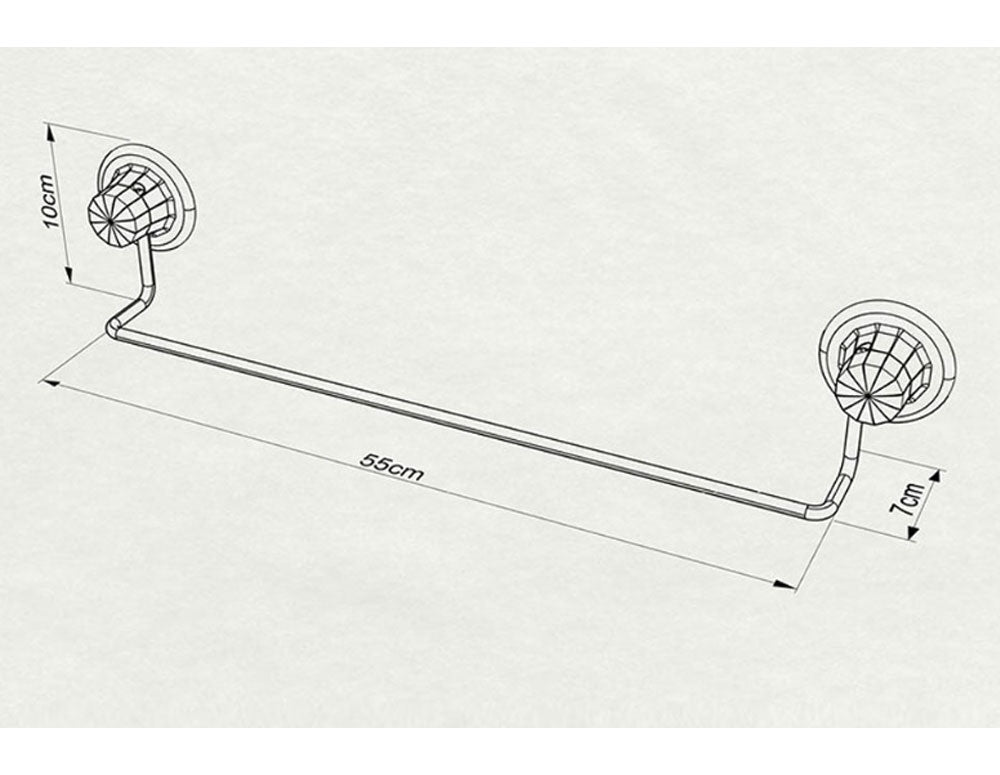 Suport prosoape TEKNO TEL DM 260, 55x7x10 cm, Aspirator, Crom
