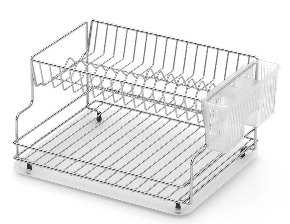 Uscător de vase cu 2 niveluri TEKNO TEL TR KB 005, 42 x 30 x 21 cm, Argintiu