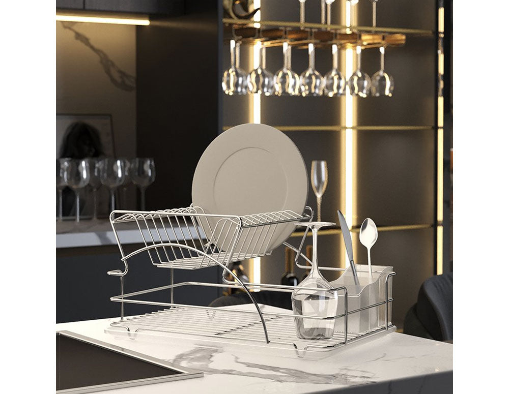 USCĂTOR DE VASE TEKNO TEL KB 009, 2 niveluri, tavă cromată transparentă