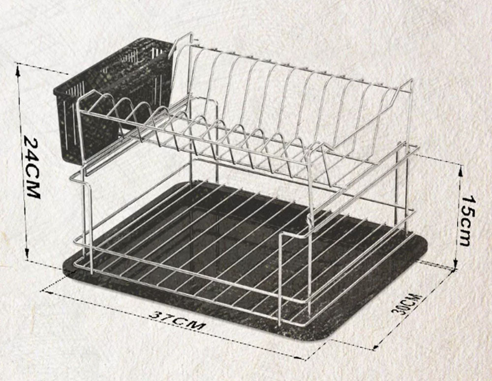 USCĂTOR DE VASE TEKNO TEL KB-010G, 2 niveluri, auriu