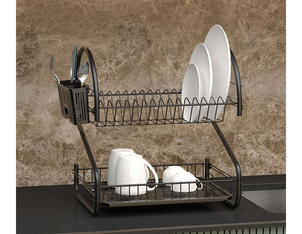 uscător de vase, TEKNO TEL KB-018B, 2 niveluri negru