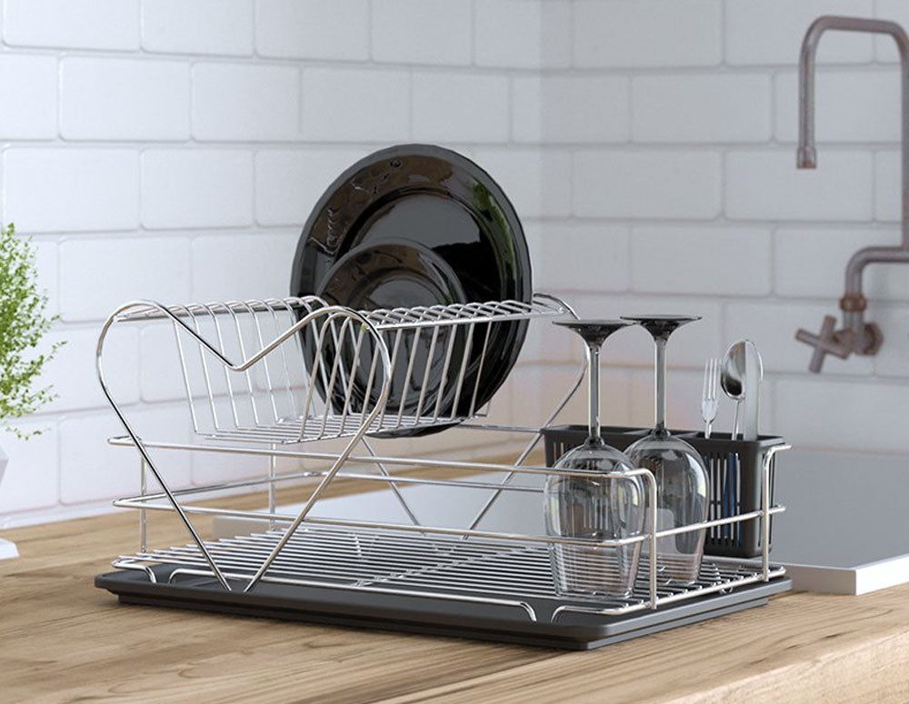 USCĂTOR DE VASE TEKNO TEL KB-011BP, 1 nivel negru, crom - 1 nivel