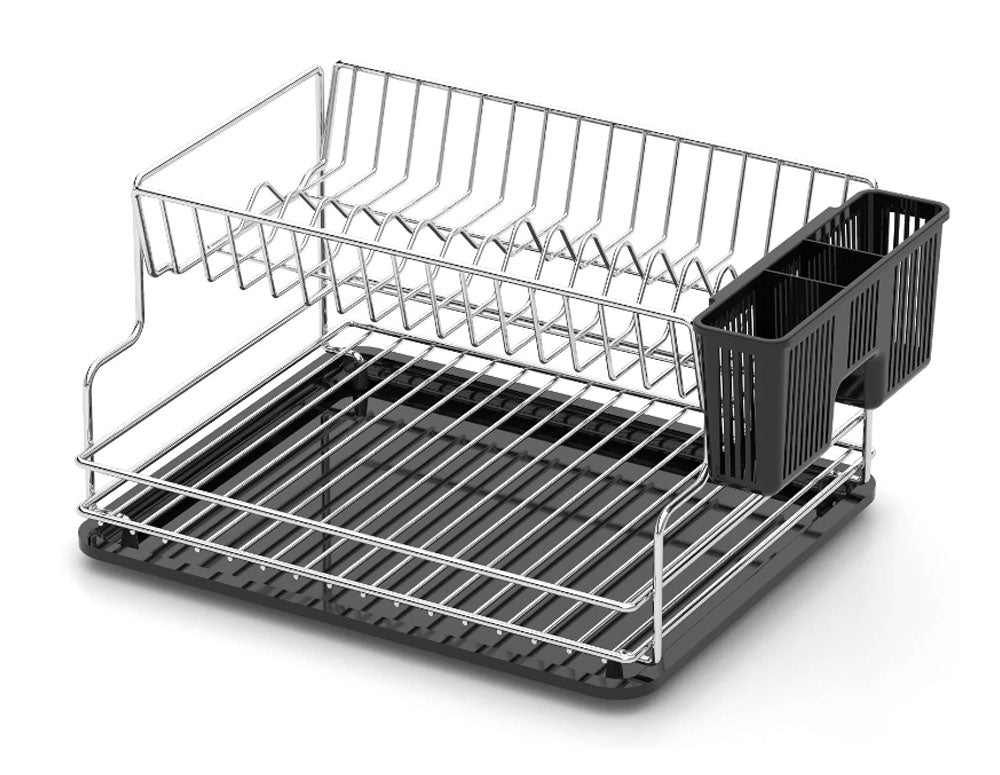 USCĂTOR DE VASE TEKNO TEL KB-005BP, 2 niveluri, crom-negru, 42 x 30 x 21 cm