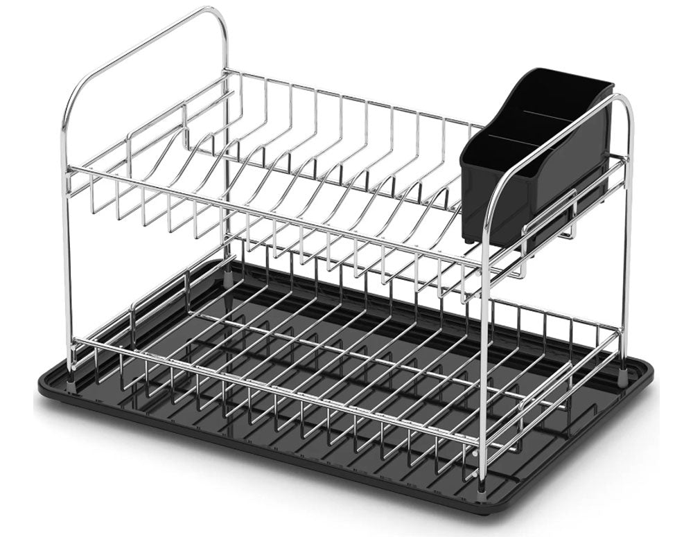 USCĂTOR DE VASE TEKNO TEL KB-007BP, 2 niveluri, cromat, tavă neagră