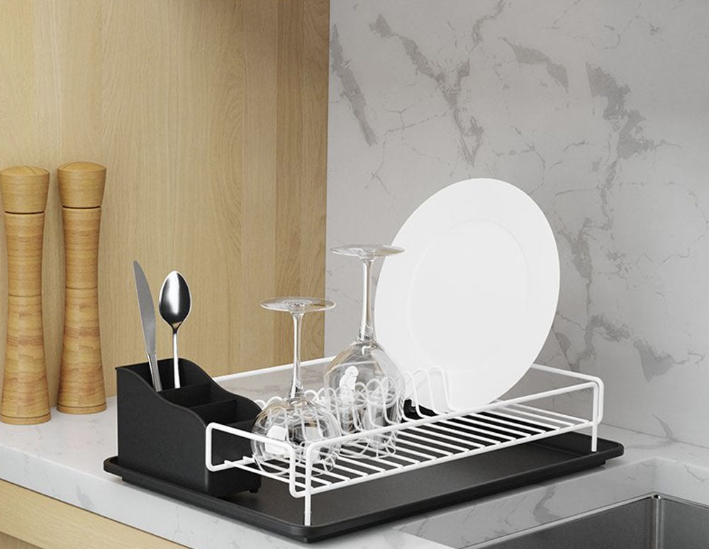 USCĂTOR DE VASE TEKNO TEL KB-006W, 1 nivel, alb cu tavă neagră