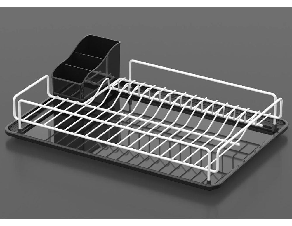 USCĂTOR DE VASE TEKNO TEL KB-006W, 1 nivel, alb cu tavă neagră