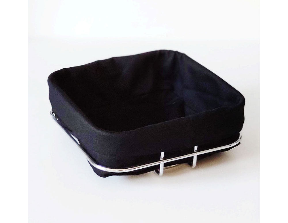 Tavă pentru pâine OLIVER BROWN OB-1225-A, 21x21x8.5 cm, Metal, Textil, Crom/negru